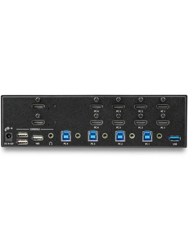 StarTech.com Switch Conmutador KVM de 4 Puertos HDMI - 4K de 30Hz - de Pantalla Doble