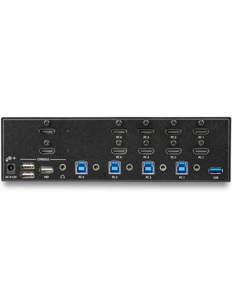 StarTech.com Switch Conmutador KVM de 4 Puertos HDMI - 4K de 30Hz - de Pantalla Doble