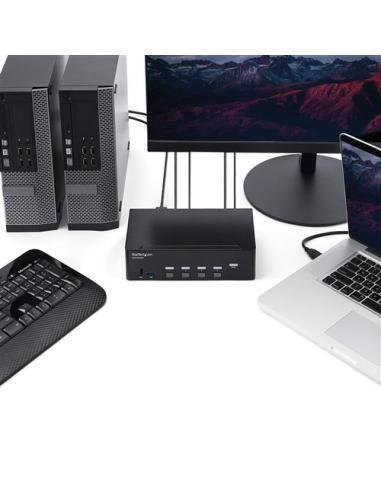 StarTech.com Switch Conmutador KVM de 4 Puertos HDMI - 4K de 30Hz - de Pantalla Doble