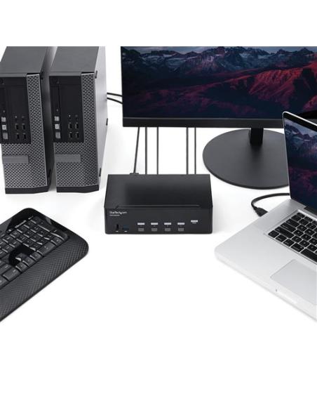 StarTech.com Switch Conmutador KVM de 4 Puertos HDMI - 4K de 30Hz - de Pantalla Doble