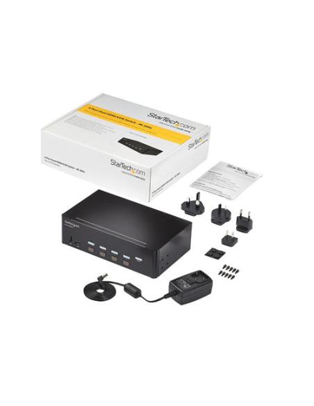 StarTech.com Switch Conmutador KVM de 4 Puertos HDMI - 4K de 30Hz - de Pantalla Doble