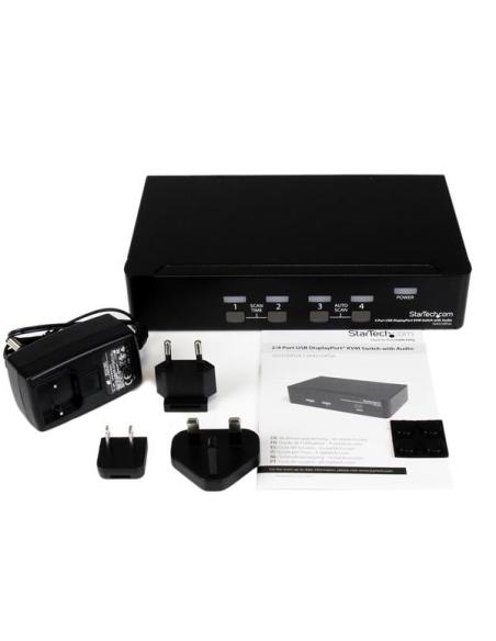 StarTech.com Conmutador Switch KVM 4 puertos Vídeo DisplayPort DP Hub Concentrador USB 2.0 Audio - 2560x1600
