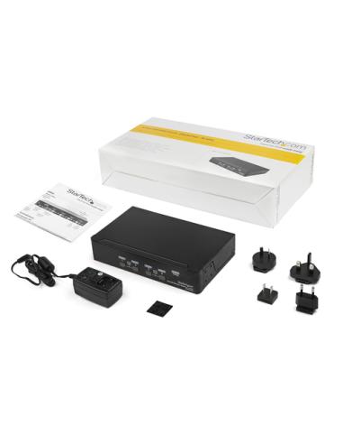 StarTech.com Switch Conmutador KVM de 4 Puertos DisplayPort - 4K 60Hz - para Una Pantalla - Switch KVM de 4 Puertos DP 1.2 con H
