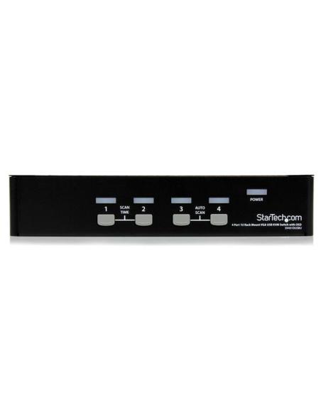 StarTech.com Conmutador Switch KVM 4 Puertos de Vídeo VGA USB 2.0 - 1U Rack Estante