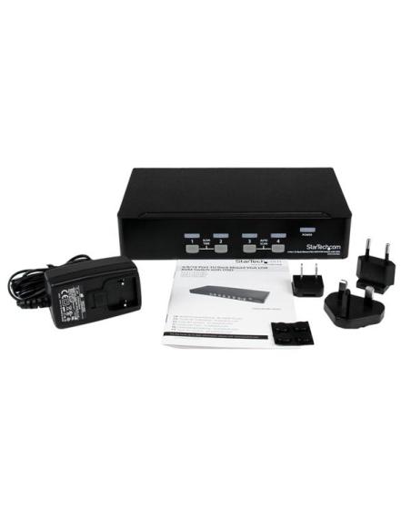 StarTech.com Conmutador Switch KVM 4 Puertos de Vídeo VGA USB 2.0 - 1U Rack Estante