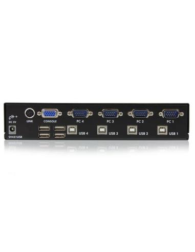 StarTech.com Conmutador Switch Profesional KVM 4 Puertos Vídeo VGA - USB - Hasta 1920x1440