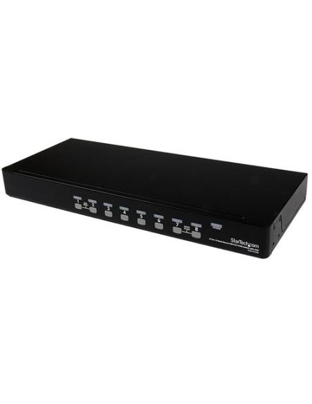 StarTech.com Conmutador Switch KVM 8 Puertos de Vídeo VGA HD15 USB 2.0 USB A PS/2 - 1U Rack Estante
