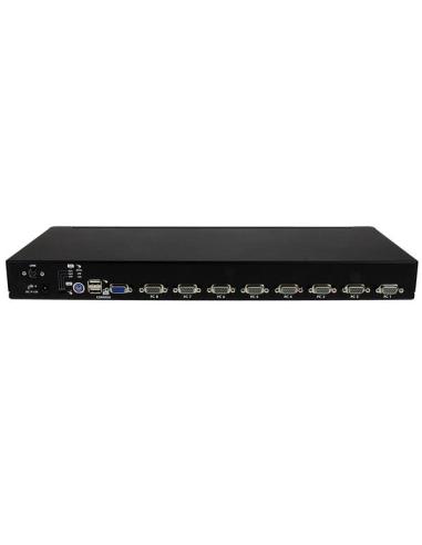 StarTech.com Conmutador Switch KVM 8 Puertos de Vídeo VGA HD15 USB 2.0 USB A PS/2 - 1U Rack Estante