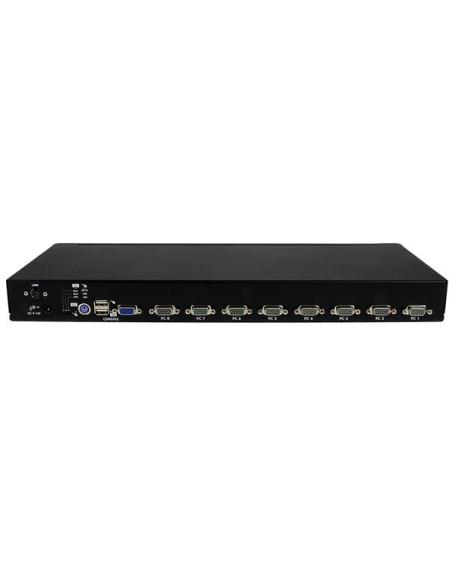 StarTech.com Conmutador Switch KVM 8 Puertos de Vídeo VGA HD15 USB 2.0 USB A PS/2 - 1U Rack Estante