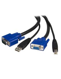 StarTech.com Cable KVM de 1,8m Todo en Uno VGA USB A USB B HD15 - 6ft Pies 2 en 1