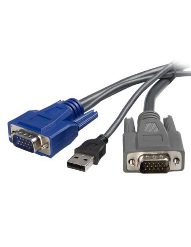 StarTech.com Cable KVM USB VGA 2 en 1 Ultra Delgado - 1,8m