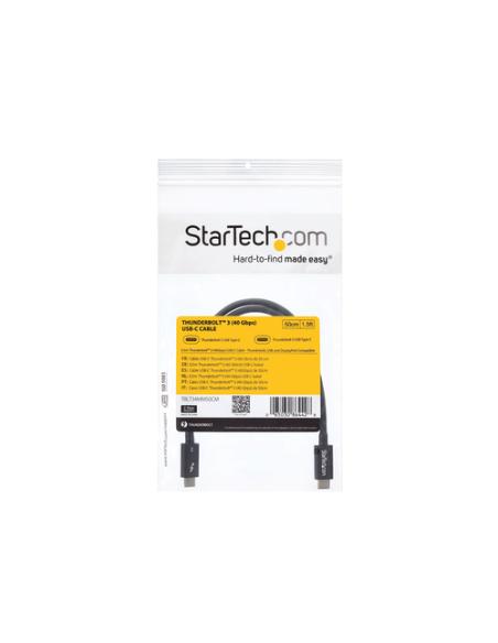 StarTech.com Cable Thunderbolt 3 Pasivo de 50cm - 40Gbps - PD 100W - Vídeo 4K/5K - Cable Thunderbolt - Certificado Thunderbolt -