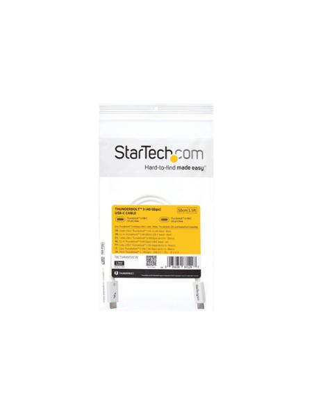 StarTech.com Cable Thunderbolt 3 Pasivo 50cm - 40Gbps - PD 100W - Vídeo 4K/5K - Cable Thunderbolt - Certificado Thunderbolt - Co