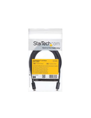 StarTech.com Cable Thunderbolt 3 Pasivo de 2m - 20Gbps - PD 100W - Vídeo 4K - Cable Thunderbolt - Certificado Thunderbolt - Comp