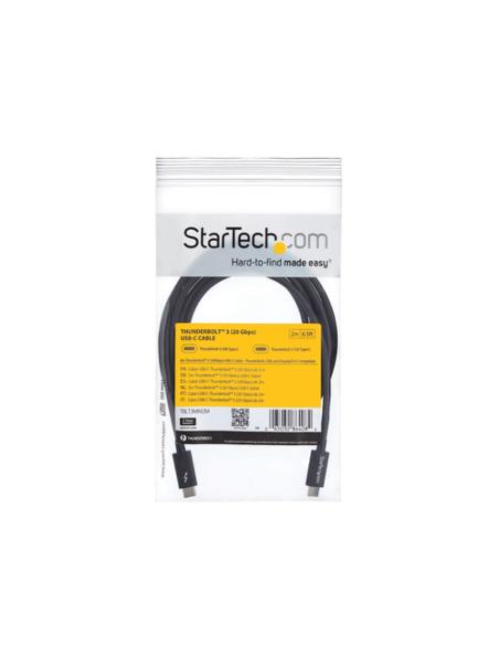 StarTech.com Cable Thunderbolt 3 Pasivo de 2m - 20Gbps - PD 100W - Vídeo 4K - Cable Thunderbolt - Certificado Thunderbolt - Comp