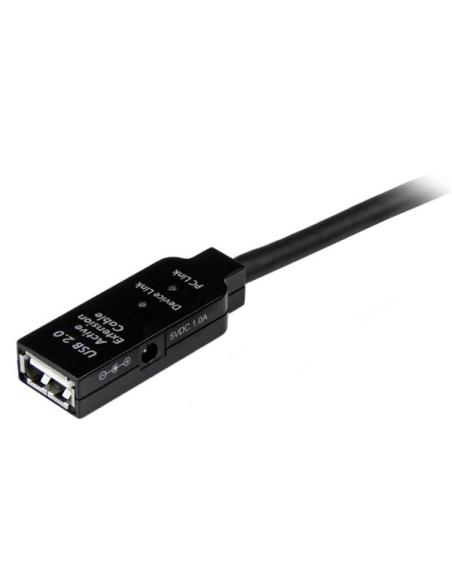 StarTech.com Cable 15m Extensión Alargador USB 2.0 Activo Amplificado - Macho a Hembra USB A - Negro