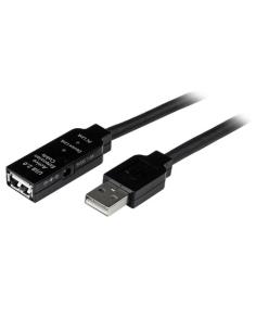 StarTech.com Cable de Extensión Alargador de 20m USB 2.0 Alta Velocidad Activo Amplificado - Macho a Hembra USB A - Negro