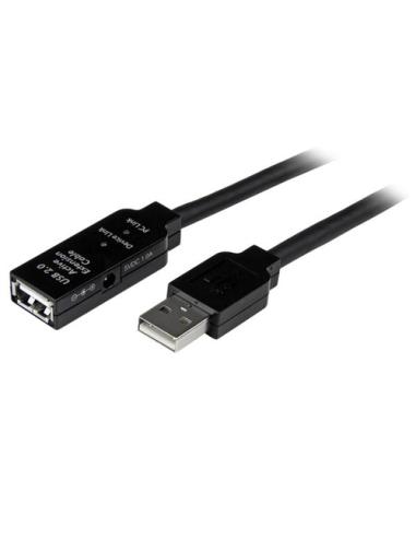 StarTech.com Cable de Extensión Alargador de 20m USB 2.0 Alta Velocidad Activo Amplificado - Macho a Hembra USB A - Negro