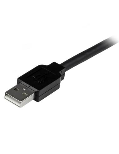 StarTech.com Cable de Extensión Alargador de 20m USB 2.0 Alta Velocidad Activo Amplificado - Macho a Hembra USB A - Negro