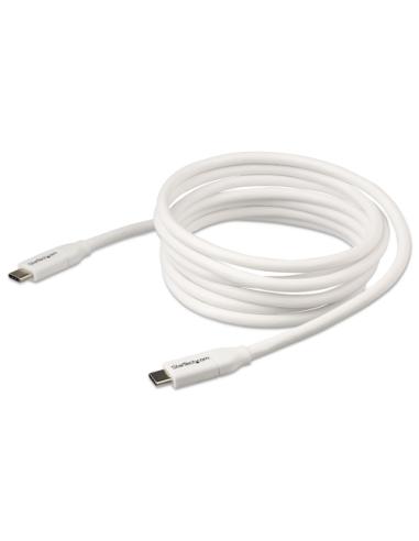 StarTech.com Cable de 2m USB-C a USB-C con capacidad para Entrega de Alimentación de 5A - USB TipoC - Cable de Carga USBC - Blan