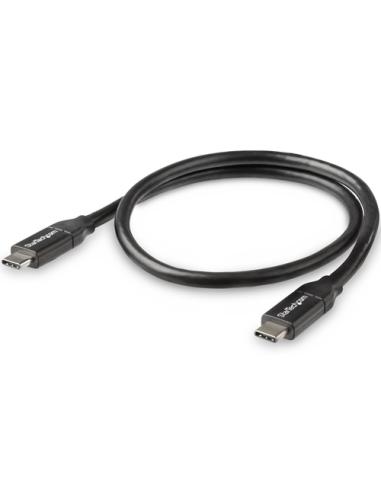 StarTech.com Cable de 50cm USB-C a USB-C con capacidad para Entrega de Alimentación de 5A - USB TipoC - Cable de Carga USBC - US
