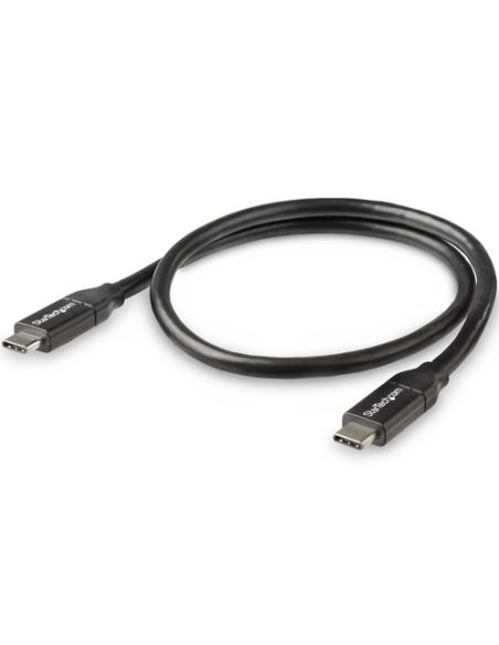 StarTech.com Cable de 50cm USB-C a USB-C con capacidad para Entrega de Alimentación de 5A - USB TipoC - Cable de Carga USBC - US