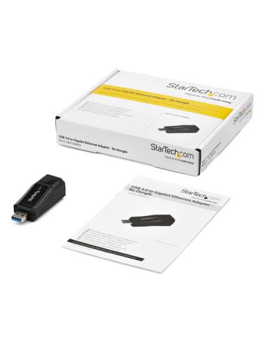 StarTech.com Adaptador Tarjeta de Red Externa NIC USB 3.0 a 1 Puerto Gigabit Ethernet 1Gbps RJ45 USB A Sin Dongle