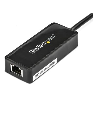 StarTech.com Adaptador Tarjeta de Red NIC Externa USB 3.0 de 1 Puerto Gigabit Ethernet RJ45 y Puerto USB - Negro