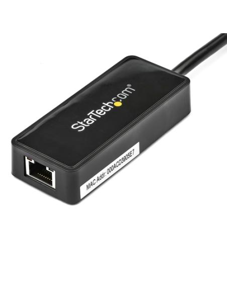 StarTech.com Adaptador Tarjeta de Red NIC Externa USB 3.0 de 1 Puerto Gigabit Ethernet RJ45 y Puerto USB - Negro