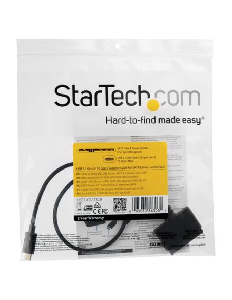 StarTech.com Cable Adaptador USB 3.1 (10 Gbps) a SATA para unidades de disco de 2,5 Pulgadas - USB-C