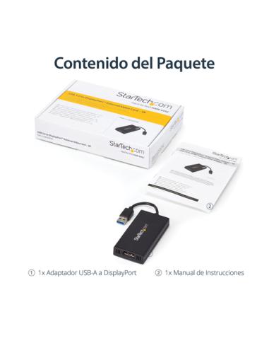 StarTech.com Adaptador USB 3.0 a DisplayPort 4K Ultra HD - Certificado por DisplayLink - Convertidor de Vídeo con Tarjeta Gráfic