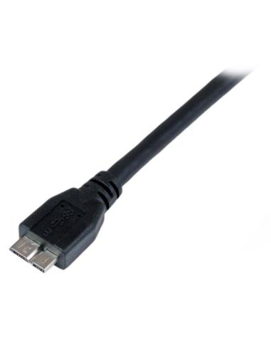 StarTech.com Cable Certificado 1m USB 3.0 Super Speed SS Micro USB B Macho a USB A Macho Adaptador - Negro
