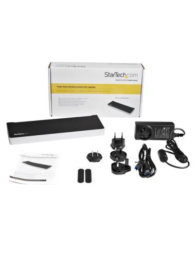 StarTech.com Docking Station USB 3.0 2x DisplayPort y HDMI 4K para 3 Monitores - Hub 5x USB-A (1x Fast Charge) - Audio de 3,5mm 