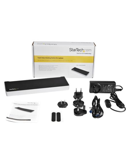 StarTech.com Docking Station USB 3.0 2x DisplayPort y HDMI 4K para 3 Monitores - Hub 5x USB-A (1x Fast Charge) - Audio de 3,5mm 