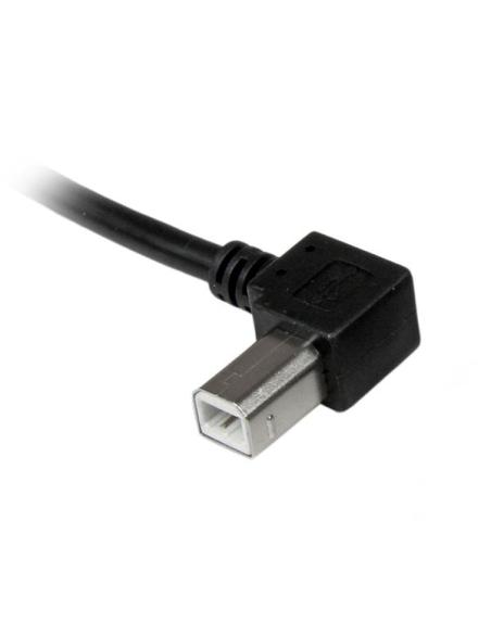 StarTech.com Cable Adaptador USB 2m para Impresora Acodado - 1x USB A Macho - 1x USB B Macho en Ángulo Izquierdo