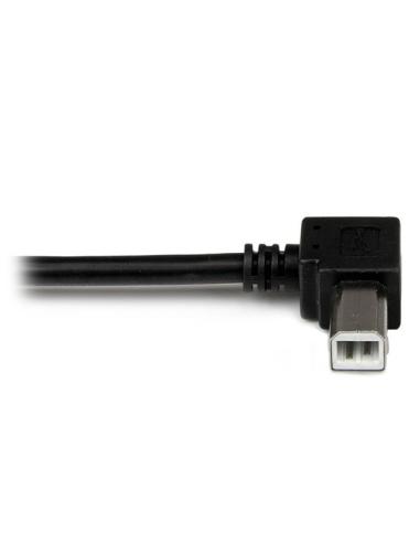 StarTech.com Cable Adaptador USB 2m para Impresora Acodado - 1x USB A Macho - 1x USB B Macho en Ángulo Izquierdo