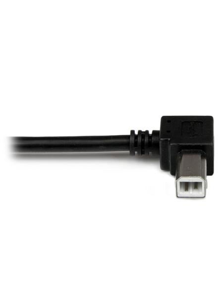 StarTech.com Cable Adaptador USB 2m para Impresora Acodado - 1x USB A Macho - 1x USB B Macho en Ángulo Izquierdo