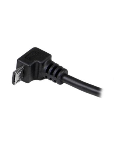 StarTech.com Cable Adaptador 2m USB A Macho a Micro USB B Macho Acodado en Ángulo hacia Abajo para Teléfono Móvil