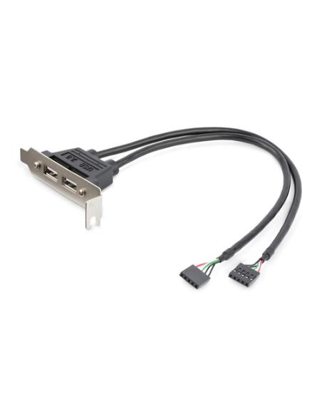 StarTech.com Cabezal Bracket Perfil Bajo de 2 puertos USB 2.0 con conexión a Placa Base 2x IDC5 - Low Profile