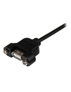 StarTech.com Cable Alargador de 30cm USB 2.0 para Montar Empotrar en Panel - Extensor Macho a Hembra USB A - Negro 2