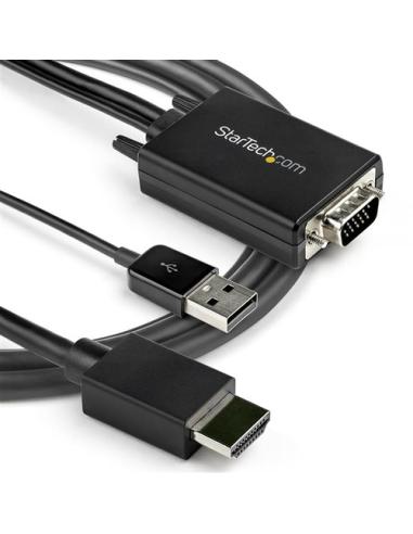 StarTech.com Cable de 2m Adaptador VGA a HDMI - Alimentado por USB - 1080p