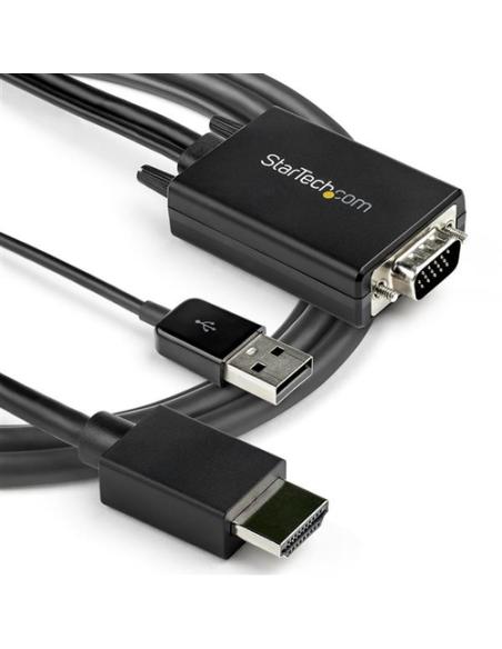 StarTech.com Cable de 2m Adaptador VGA a HDMI - Alimentado por USB - 1080p