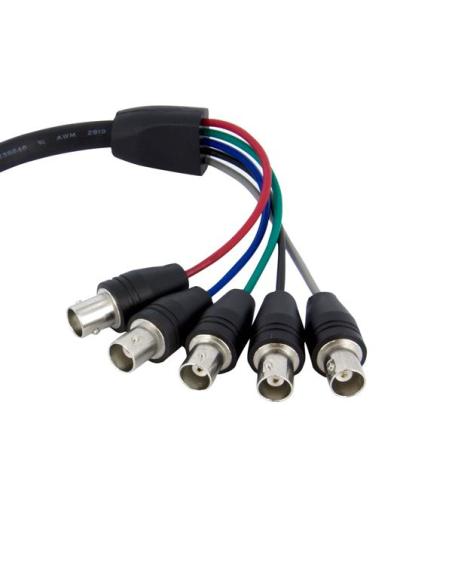 StarTech.com Cable de 30 cm Coaxial para Monitor HD15 VGA a 5 BNC RGBHV - Macho a Hembra