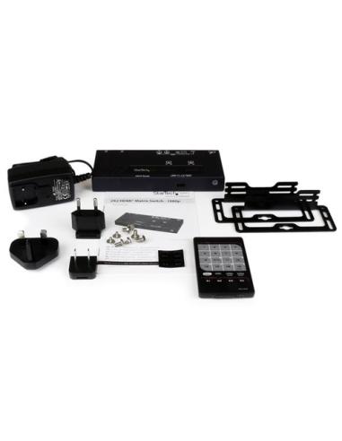 StarTech.com Switch Matricial HDMI de 2x2 con Conmutado Automático y Prioritario - Conmutador Matrix 1080p