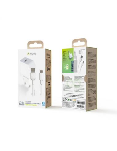Muvit MCPAK0002 cargador de dispositivo móvil Universal Blanco Corriente alterna Carga rápida Interior
