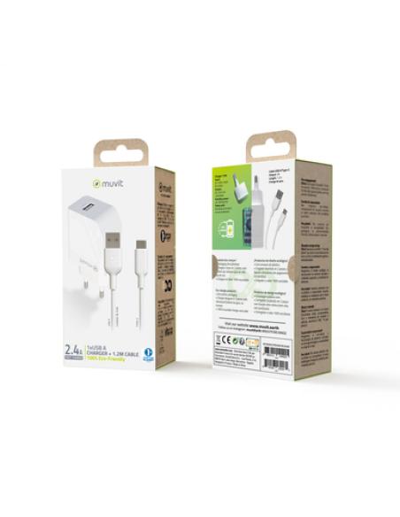 Muvit MCPAK0002 cargador de dispositivo móvil Universal Blanco Corriente alterna Carga rápida Interior