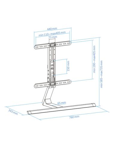 TooQ DB3265F-B soporte para TV 165,1 cm (65") Negro