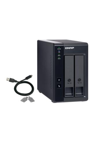 QNAP TR-002 caja para disco duro externo Carcasa de disco duro/SSD Negro 2.5/3.5"