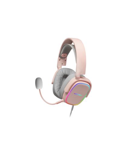 Mars Gaming MHAX Rosa, Auriculares Gaming RGB, Micrófono Extraíble, HiFi, Compatibilidad Multiplataforma