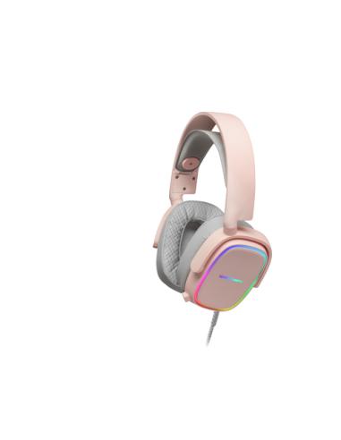 Mars Gaming MHAX Rosa, Auriculares Gaming RGB, Micrófono Extraíble, HiFi, Compatibilidad Multiplataforma